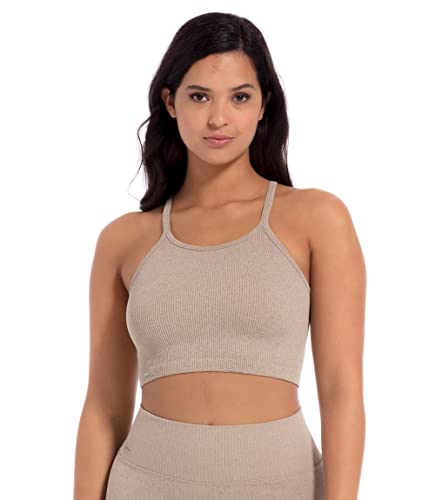 MAGIC BODYFASHION Damen Lounge Crop Top, nahtloses Cropped Tanktop, Racerback Cropped Top mit Spaghetti Straps von MAGIC BODYFASHION