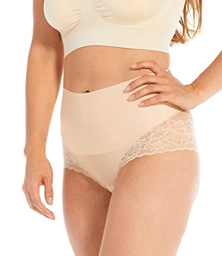 MAGIC BODYFASHION Damen Tummy Shaper Lace Miederslip, Beige (Latte 300), XL EU von MAGIC BODYFASHION