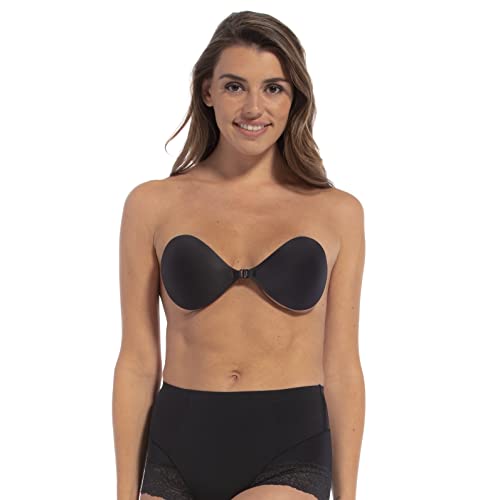 MAGIC Bodyfashion Backless Beauty Damen Rückenfreie Trägerlose und Selbstklebende Push-Up Klebe-BH,Schwarz,A von MAGIC BODYFASHION