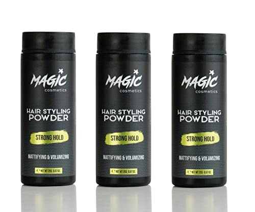 MAGIC COSMETICS Hair Powder Men | Unisex Root Hair Styling Powder | Matt Look | Anti-Gravity Powder Styler | Unsichtbare Textur | Sofortiges Volumen und Wurzelschub | Alle Haartypen | (60 g, 3er Pack) von MAGIC COSMETICS