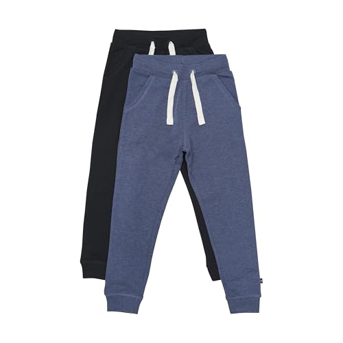 MAGIC KIDS WEAR Jogginghose Kinder und Babies aus Baumwolle, 2er Pack Black/Blue (106), 128 von MAGIC KIDS WEAR