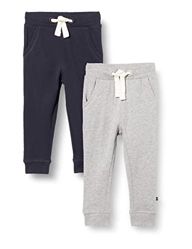 MAGIC KIDS WEAR Jogginghose Kinder und Babies aus Baumwolle, 2er Pack Dark Navy/Grau (778), 128 von MAGIC KIDS WEAR