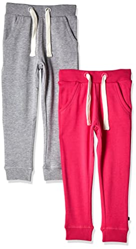 MAGIC KIDS WEAR Jogginghose Kinder und Babies aus Baumwolle, 2er Pack Dark Pink/Grau (577), 104 von MAGIC KIDS WEAR