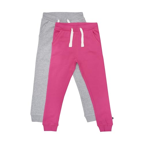 MAGIC KIDS WEAR Jogginghose Kinder und Babies aus Baumwolle, 2er Pack Dark Pink/Grau (577), 80 von MAGIC KIDS WEAR