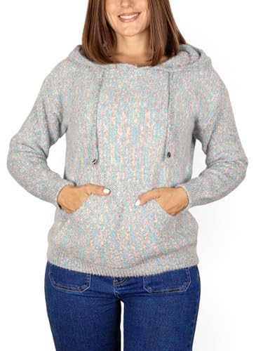 MAGIC SELECT Gestrickter Pullover für Damen. Lässiger Pullover im Sweatshirt-Stil mit Langen Ärmeln für Winter und Herbst. Kapuzenpullover. Größe M von MAGIC SELECT