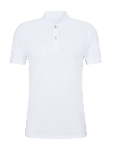 MAGIC SELECT Kurzarm-Polo für Herren. Lässiges Polo-Golf-T-Shirt. Tailliert und kurz. 100% Bambusfaser, weiß, S von MAGIC SELECT