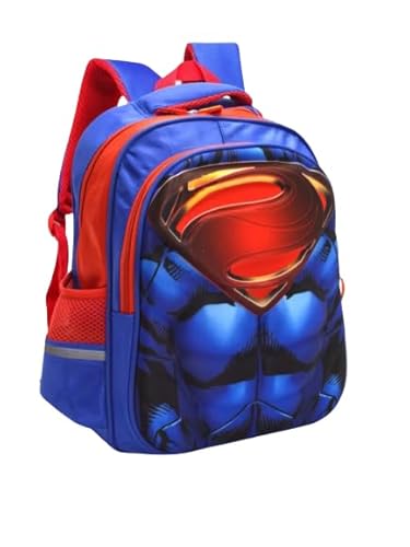 MAGIC SELECT Superman Schulrucksack 38 cm. Superhelden-Kinderrucksack mit 3D-Cartoon-Design mit ABS-Reißverschluss, 2 Fächern. Schulmaterial für Jungen und Mädchen. von MAGIC SELECT