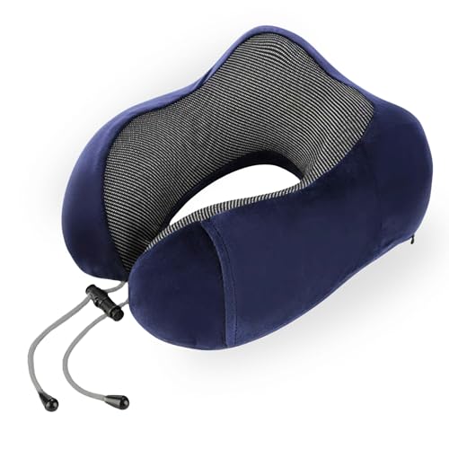 Reise-Nackenkissen Ergonomisches. Reisekissen zum Schlafen, Weiches, Verstellbares. Memory Foam-Nackenkissen für Flugzeug und Auto, mit Handytasche und Waschbarem Bezug. von MAGIC SELECT