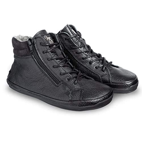 Magical Shoes Barfußschuhe für Jugendliche Winterschuhe Mädchen Jungen Bequem Leichtgewichts Alltagsschuhe warme Lederschuhe Alaskan Junior Black 34 von Magical Shoes