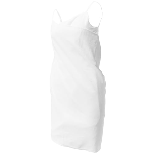 MAGICLULU Damen Badetuch Kleid Schultergurte Bademantel Weich Saugfähig Größe Weiß von MAGICLULU