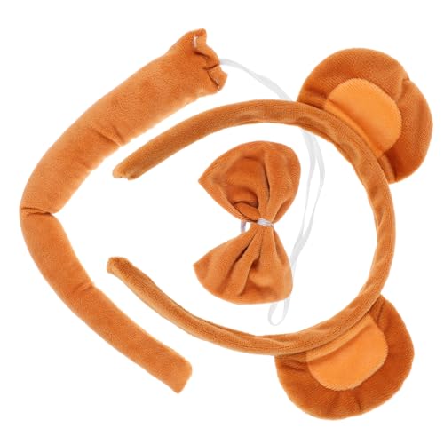 MAGICLULU 1 Satz Affen-Stirnband für Kinder Affenohren Stirnband für Party Plüschfliege Kleidung Tiere Cosplay-Schwanz Affenohren Stirnband für Halloween Super weich einstellen Zubehör Stoff von MAGICLULU