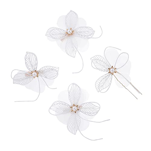 MAGICLULU 1 Satz Haarnadel Lotus Teelichthalter Haarschmuck Für Frauen Krokodilklemme Haarschmuck Für Damen Haarklemme Blumenhaarspangen Für Frauen Weiß Hochzeit Stift Braut Diamant von MAGICLULU