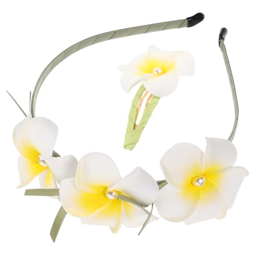 MAGICLULU 1 Satz Hawaiian Plumeria Haarspangen Teiliges Haarschmuck mit Blumen Haarclip und Haarreifen für Damen Partys Hochzeiten und Sommerliche Anlässe von MAGICLULU