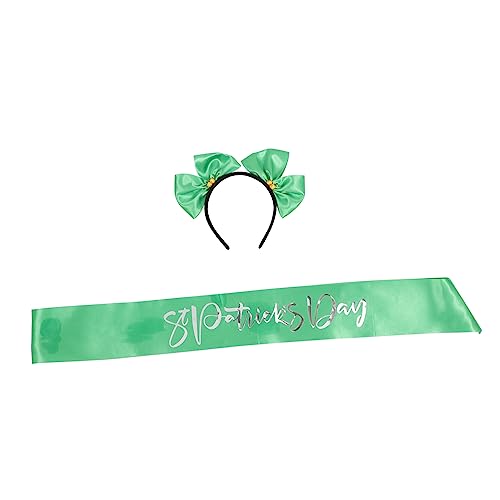 MAGICLULU St. Patrick Etikette Gürtel Grün Haarreif Für Set St. Patrick Schultergurt Für Saint Patricks Day MAGICLULU St. Patrick Etikette Gürtel Grün Haarreif Für Set St. Patrick Schultergurt Für Saint Patricks Day von MAGICLULU