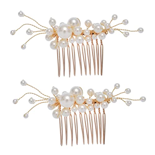 MAGICLULU 1 Stück Haarschmuck für die Braut Haarkamm für Frauen Haarschmuck für die Hochzeit hochzeitshaar schmuck wedding hair accessories Tiara Brautkamm Kopfschmuck für die Braut Perle von MAGICLULU