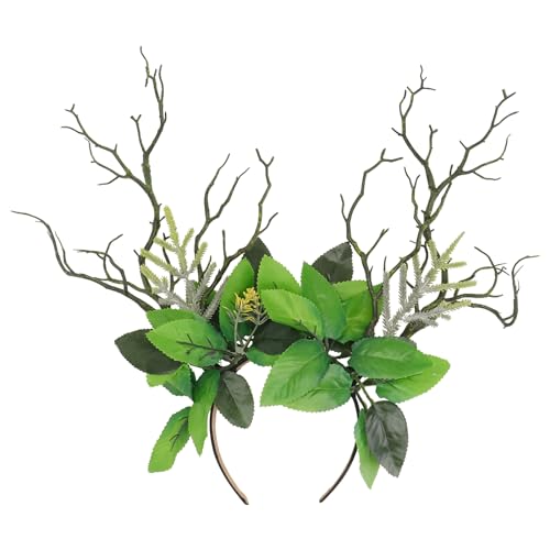 MAGICLULU 1stk Ast Blätter Stirnband Hinterlässt Haarband Haarschmuck Für Frauen Rehkitz-horn-elch-stirnband Rehkitz-horn-haar-accessoires Party-haarband Fräulein Geweih Blumen Harz von MAGICLULU