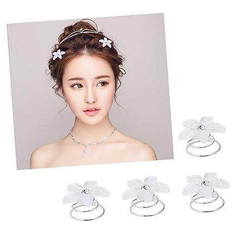 MAGICLULU 10 Stk Haarspangen Für Frauen Haarnadeln Mit Strass-blumen Blumenspange Haarspirale Perlenspange Perlen-haarspangen Haar Verdreht Spiralen Haarperlen Braut Kristall von MAGICLULU