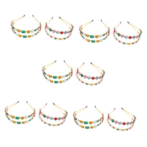 MAGICLULU 10 Stk Metall Strass Stirnband Haarschmuck Haarband Stirnband zum Waschen des Gesichts mädchen stirnbänder hochzeitsdeko Haargummi Bunte Strass-Stirnbänder Persönlichkeitsstirnband von MAGICLULU