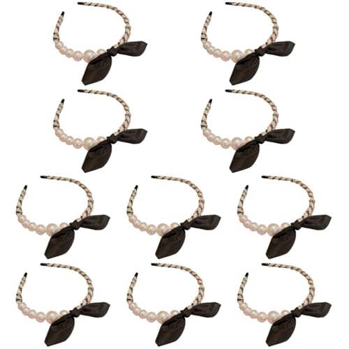 MAGICLULU 10 Stk Perlenstirnband Haarturbane für Frauen Damen Stirnband party haarreif geschenke für freundinen Haargummi haarschmuck Hasenohren-Stirnband frauen stirnband von MAGICLULU