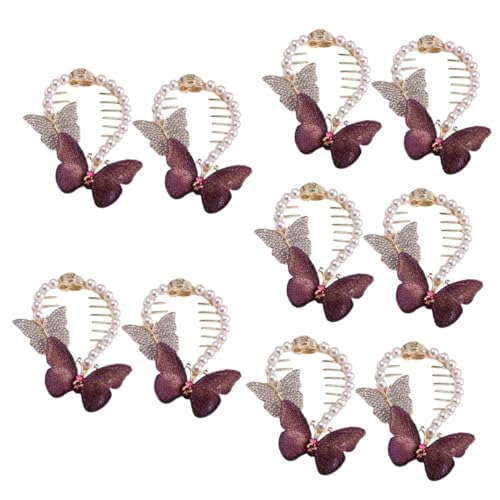 MAGICLULU 10 Stk Schmetterlings-Fleischbällchen greifen Bauchband Strass-Accessoires für Frauen hochzeitshaar schmuck wedding hair accessories Perlen-Haarspangen Haarnadel Brötchenclip Ball von MAGICLULU