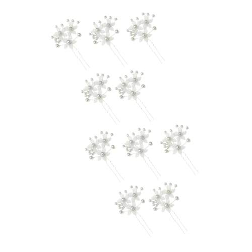 MAGICLULU 10 Stk U-förmige Haarnadel Mit Perlenblume U-förmige Haarspangen Chinesische Haarstäbchen Haarspangen Für Mädchen Kristallblatt-haarspangen Tiara Haarschmuck Metall Braut Klassisch von MAGICLULU
