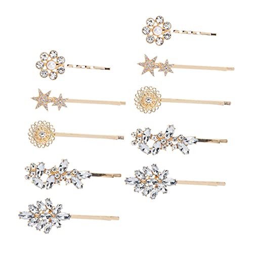 MAGICLULU 10 Stück Haarnadel Haarspangen Für Damen Haarnadeln Mit Kristall Haarspangen Blumen Haarspange Strass Haarspangen Diamant Haarspange Damen Kristall Haarspange Damen Strass von MAGICLULU