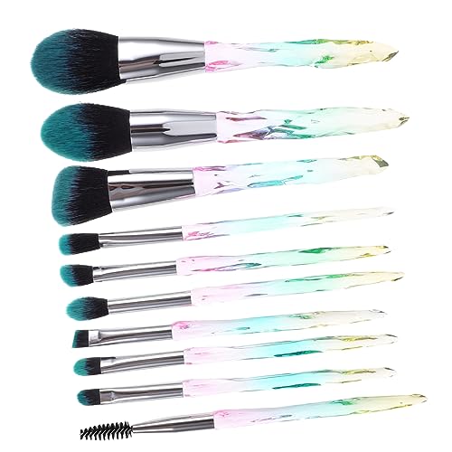 MAGICLULU 10-Teiliges Set Make-up Pinsel Kosmetik pinsel set Lidschatten pinsel set kosmetikpinsel makeup brushes cosmea Pu Suite Transparenter Griff Schminkset Augenbrauenbürste Faserwolle von MAGICLULU