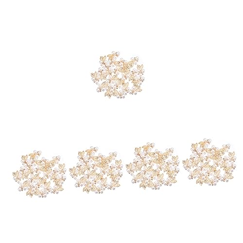 MAGICLULU 100 Stk Haarnadel Zubehör Flache Perlen Blumendekorationen Bastelprojekt Nähen Strass-kopfbedeckung Für Frauen Blumenohrringe Strassbesatz Schmuck Zinklegierung Braut Weiß Haushalt von MAGICLULU