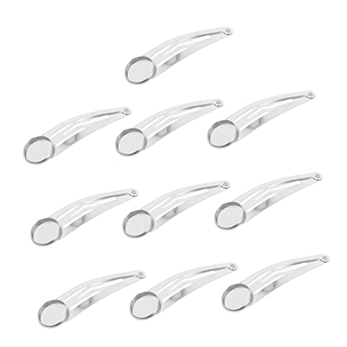 MAGICLULU 10St Haarnadel-Tablett Haarspange aus Metall Schnapphaarspange zum Basteln haarklammer set haarspangen set haarnadel DIY zubehör Haarspangen aus Eisen Handbuch Knopf Bastelbedarf von MAGICLULU