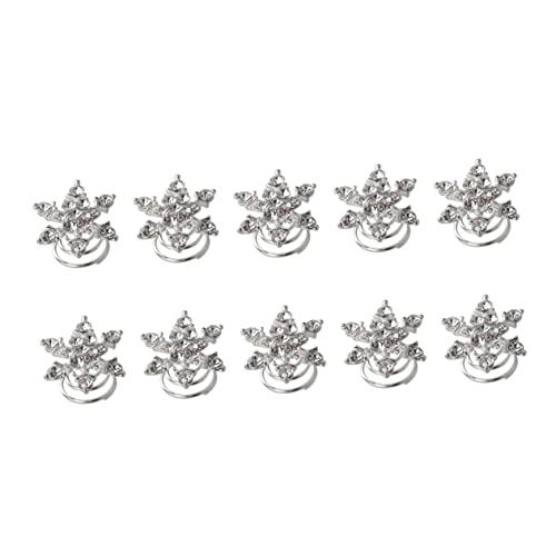 MAGICLULU 10st Hochsteckfrisur-haarspangen Haarschmuck Strass Kniekissen Für Seitenschläfer Haarspangen Mit Schneeflocken Haarspangen Für Frauen Damenanzüge Anmut Braut Ausgabekarte Weiß von MAGICLULU