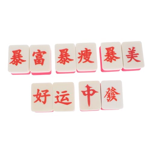 MAGICLULU 10St Roter Mahjong-Puff Schminkwerkzeuge Mahjong Schminkpads Make-up Pinsel kosmetischer Hauch Puderquaste kleine kosmetik puff Frauen-Make-up-Puff Mädchen Puffs von MAGICLULU