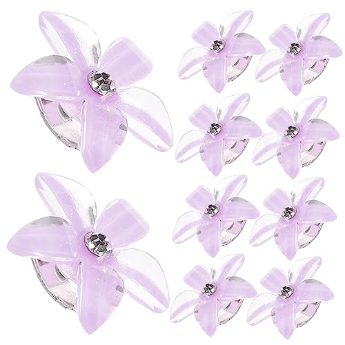 MAGICLULU 10st Strass-haarspange Für Kinder Metallbesatz Kleine Blumenkrallenklammern Mädchen Dekore Sonnenblumen Dekor Mädchen Haarnadel Kleinkind Dekorationen Strasssteine Mini Violett von MAGICLULU