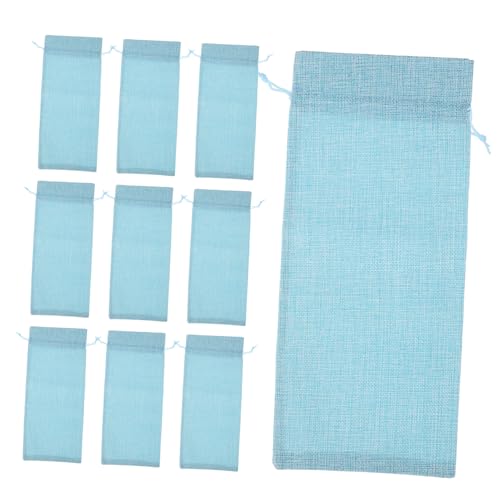 MAGICLULU 10er-Pack Leinen-weinflaschenbeutel Roter Kordelzug Schnapsbeutel Weinhaltertasche Geschenkverpackung Leinen-weinbeutel von MAGICLULU