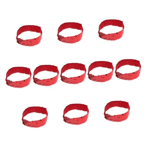 MAGICLULU 11 Stk Elastische Haarbänder für Sport Elastisches Stirnband für Sport halstuch damen Dropshipping Kopfbedeckung Haarring Pailletten Fitness Schal rot von MAGICLULU