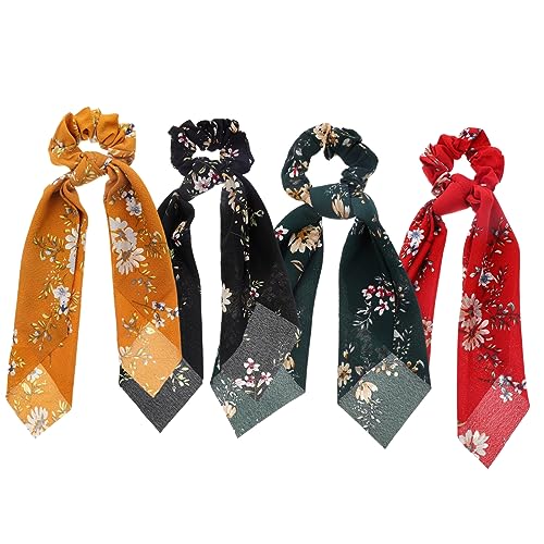 MAGICLULU 12 Stk Blumen-Pferdeschwanz-Streamer haar zubehör haarschmuck dekorative Pferdeschwanzhalter Bedrucktes Stirnband weihnachtsdeko Haarbänder Haarring bedrucken Haarband von MAGICLULU