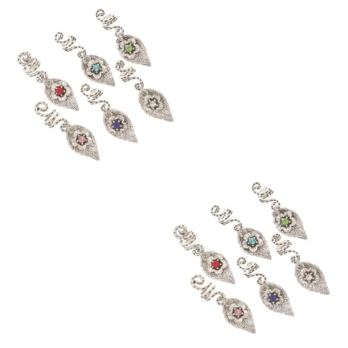 MAGICLULU 12 Stk Dekorativer Dreadlock-haarring Dreadlock-zubehör Schmücken Haarspangen Haarklammern Flechtzubehör Dreads-accessoires Haarschmuck Für Zöpfe Piraten-haarperlen Zinklegierung von MAGICLULU