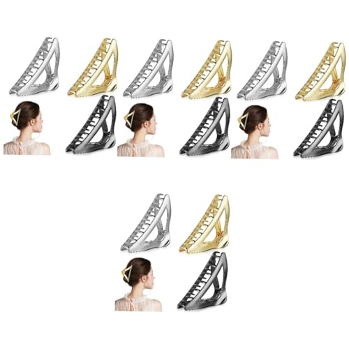 MAGICLULU 12 Stk Haarnadel Haarklammern Haarspangen Krallenclip Klauenklammern Haar Klammern Haarkrallen Haarspange Für Frauen Haarstyling-clips Niedlich Damen Metall von MAGICLULU