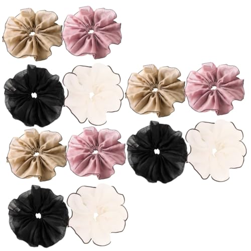 MAGICLULU 3er-sets Haargummis Elastische Haargummis Haarteile Für Damen Großer Haarschal Für Mädchen 4 Stück * 3 von MAGICLULU