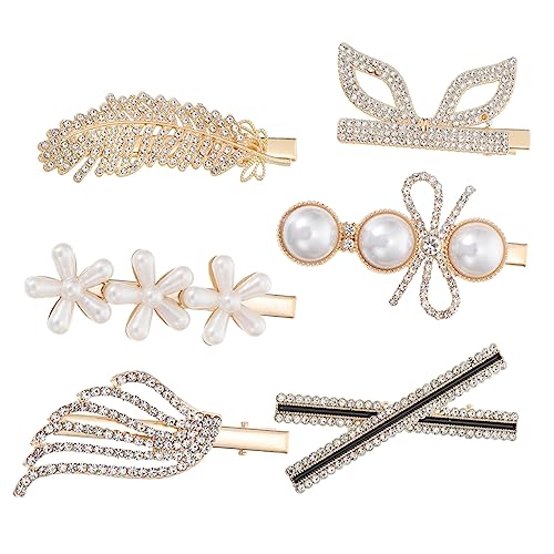 MAGICLULU 12 Stk Haarspangen-set Chinesischer Haarkamm Blumen-haarspangen Haarnadel Zubehör Haarstyling-clips Alligator-haarspangen Für Frauen Strass Weiß Mädchen Sicherungsclip Modellieren von MAGICLULU