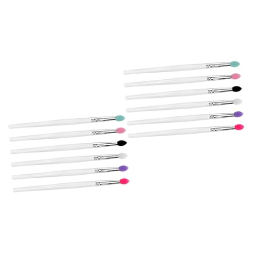 MAGICLULU 2 Sets Weicher Silikon-make-up-pinsel für Lidschatten Pinselset mit Großem Paillettengriff Tragbar und Leicht Zu Reinigen für Zuhause oder Den Salon 6 Stück von MAGICLULU