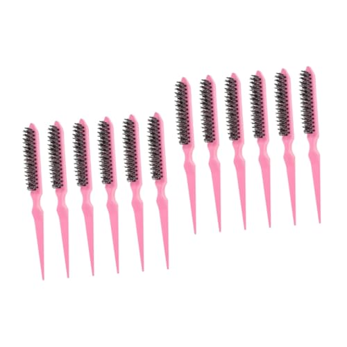 MAGICLULU 12 Stk Lockenkamm Frisierkamm Glatte Rückenbürste Anzüge Für Männer Entwirrungskamm Für Naturschwarzes Haar Pin-tail-bürste Feine Haarbürste Mann Rosa Necken Pp Spitzer Schwanzkamm von MAGICLULU