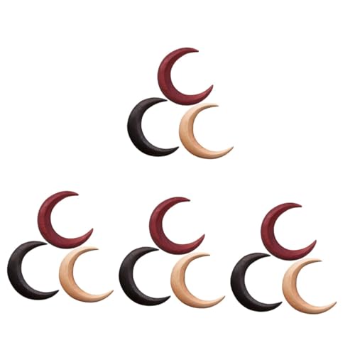 MAGICLULU 12 Stk Mond Haargabel Haarspange Haarspangen Haarklammer handgeschnitzte Mondhaargabel für Frauen Frauen-Mond-Haarnadel Mondhaargabel aus Holz kreative Haarnadel von MAGICLULU