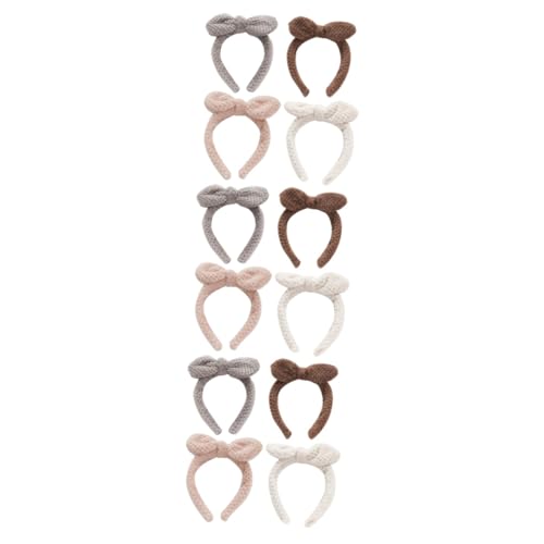 MAGICLULU 12 Stk Plüsch Ohr Stirnband kinder haarschmuck nauszniki zimowe Make-up-Kosmetik-Stirnband Stirnbänder für Mädchen elastische Haargummis Haarband Haarreifen schöner Haarreif Yoga von MAGICLULU