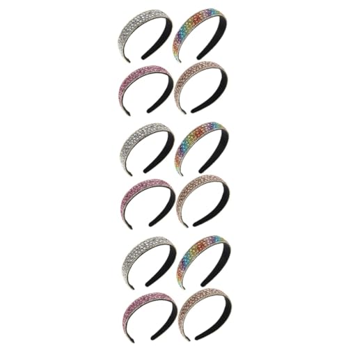 MAGICLULU 12 Stk Strass-stirnband Perlenstirnband Strass-kristall-stirnband Strass Stirnband Damen Strass-stirnbänder Kristall Stirnband Braut Stirnband Strasssteine Fräulein Haar Zubehör von MAGICLULU