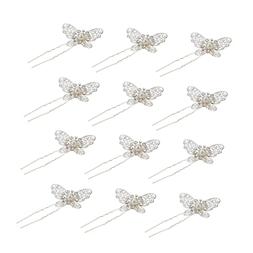 MAGICLULU 12 Stück Schmetterling Kristall Haarspange Braut Kopfschmuck Damen Haarnadel Schmetterlinge Haarnadel Hochzeit Haarschmuck Braut Haarnadel Schmetterlinge Haargabel Hochzeit von MAGICLULU