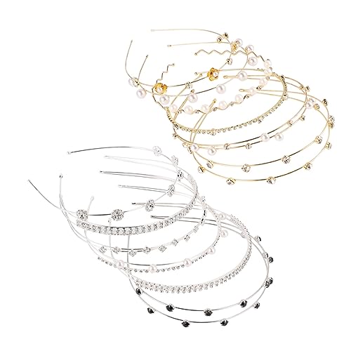 MAGICLULU 12 Teiliges Strass Stirnband Haar Accessoires Set Einhorn Stirnband Für Erwachsene Kristall Stirnband Häkelnadel Für Dreadlocks Partykleidung Brautjungfern Haarband von MAGICLULU