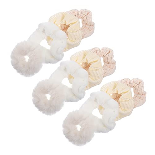 MAGICLULU 12St Haarseil Haargummi mit flauschige Haargummis Haarbänder haarband elastische Haargummis Plüsch Haargummis Mädchen Halter Haarring Stirnband Pferdeschwanz Polyester von MAGICLULU