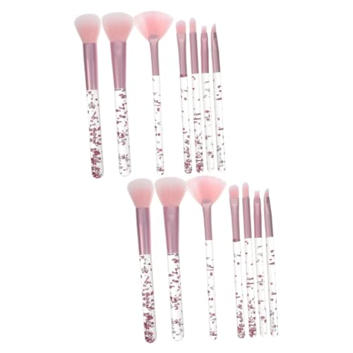 MAGICLULU Kosmetikpinsel 14 Stk Make-up-pinsel-set Foundation-pinsel Lidschattenpinsel Für Frauen Fächer-make-up-pinsel Pinsel Für Make-up Sanft Fräulein Plastik Rosa Gesichtsbürste von MAGICLULU