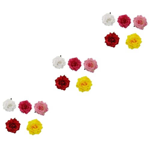 MAGICLULU 15 Stk Brustnadeln in Rosenform weihnachtsgeschenke weihnachts präsente Blumenhaarspangen für Frauen Haarschmuck für Männer Haarklammer Haarnadel Haar Klammern Blumenbrosche Strand von MAGICLULU