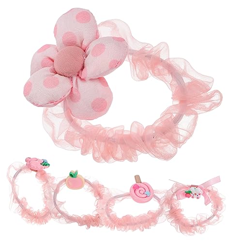 MAGICLULU 15 Stk Haarnadel Pferdeschwanzhalter Haarbänder Seil Haarspangen Haarklammer Haargummis für Kleinkinder Haarschleifen Haarschmuck für Mädchen Traum Kugelkopf Krawatte Haarring Rosa von MAGICLULU